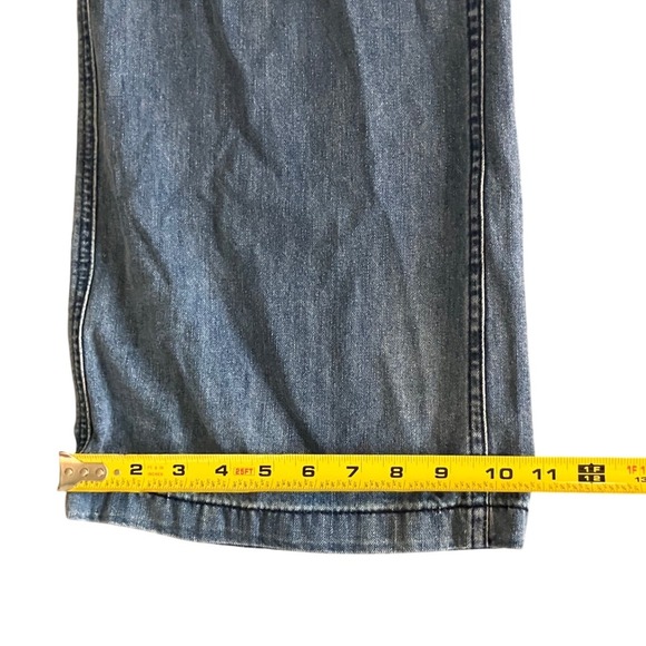 NEW Flamingals Wide Leg Denim Jeans Light Wash Cropped Length‎ Size M NWT - Picture 5 of 7